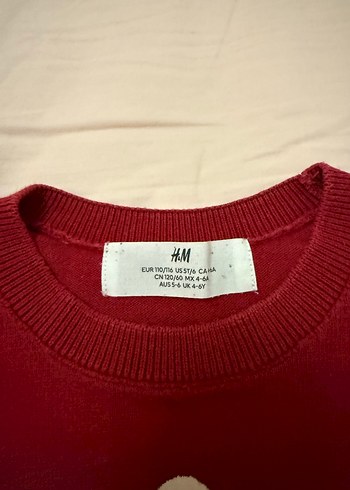 Kız Çocuk Kırmızı Baskılı kazak - Görsel 2