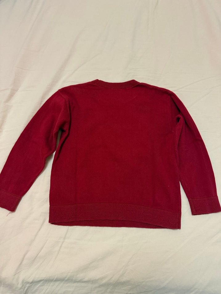 Kız Çocuk Kırmızı Baskılı kazak - Görsel 3