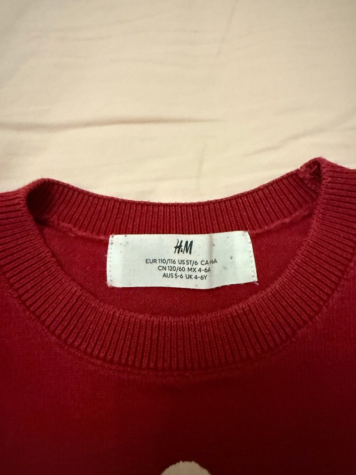 Kız Çocuk Kırmızı Baskılı kazak - Görsel 2