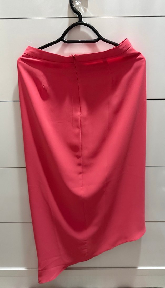 Pembe Midi Drapeli Kadın Etek - Görsel 3