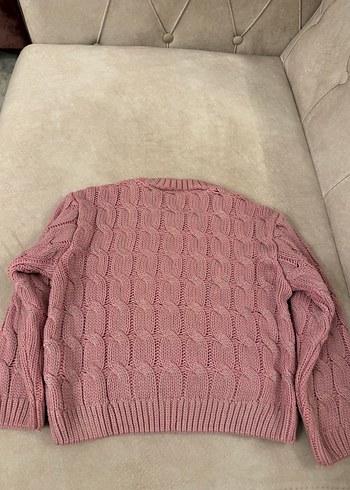 Pembe Örgü çocuk Kazak - Görsel 2