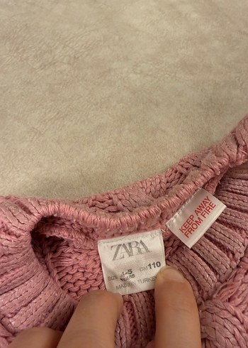 Pembe Örgü çocuk Kazak - Görsel 3