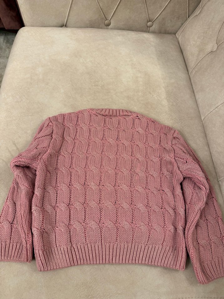 Pembe Örgü çocuk Kazak - Görsel 2