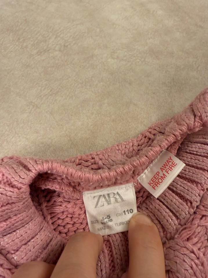 Pembe Örgü çocuk Kazak - Görsel 3