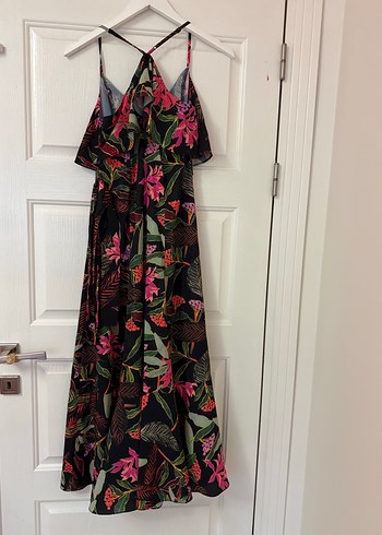 Çiçek Desenli Bohem Uzun Askılı Elbise - Görsel 2