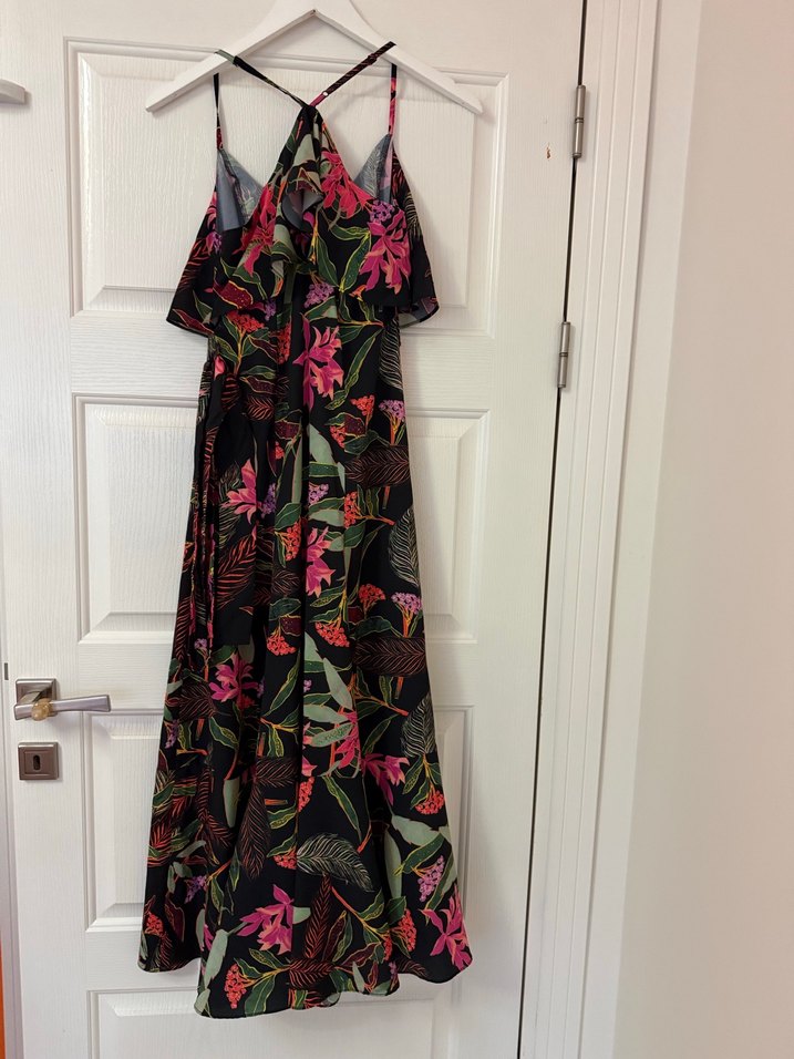 Çiçek Desenli Bohem Uzun Askılı Elbise - Görsel 2