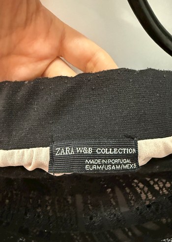 Zara Dantelli Siyah Gotik Mini Etek