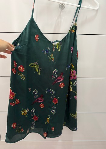 s Beden Çiçek Desenli saten Midi Tulum