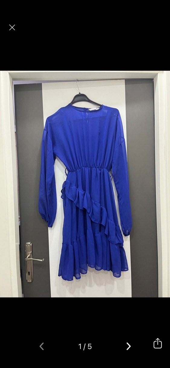 Saks Mavisi Elbise - Görsel 3