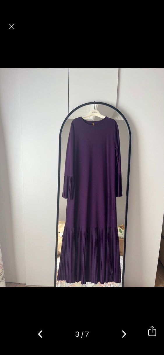 Tesettür Mor Elbise - Görsel 2