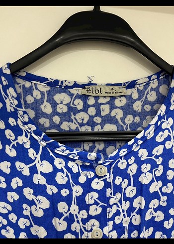 Mavi Bohem Bağcıklı Uzun Kadın Elbise - Görsel 3