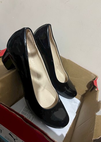 Siyah Rugan Kadın Topuklu Stiletto - Görsel 2