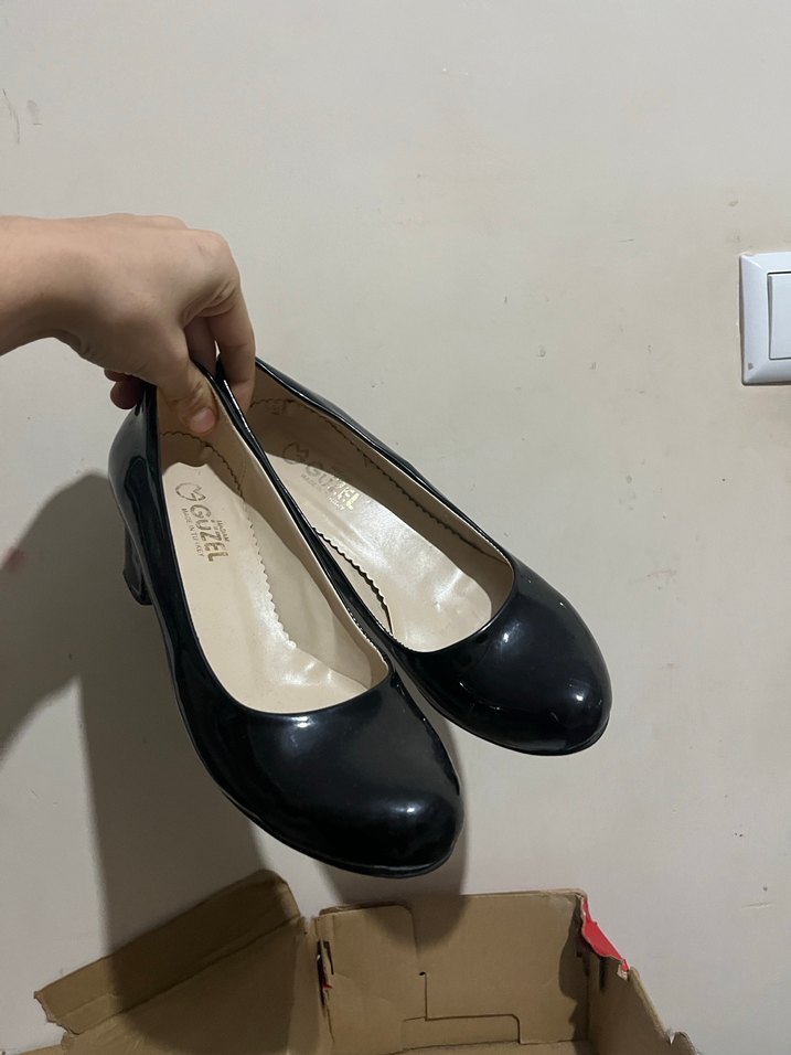 Siyah Rugan Kadın Topuklu Stiletto - Görsel 5