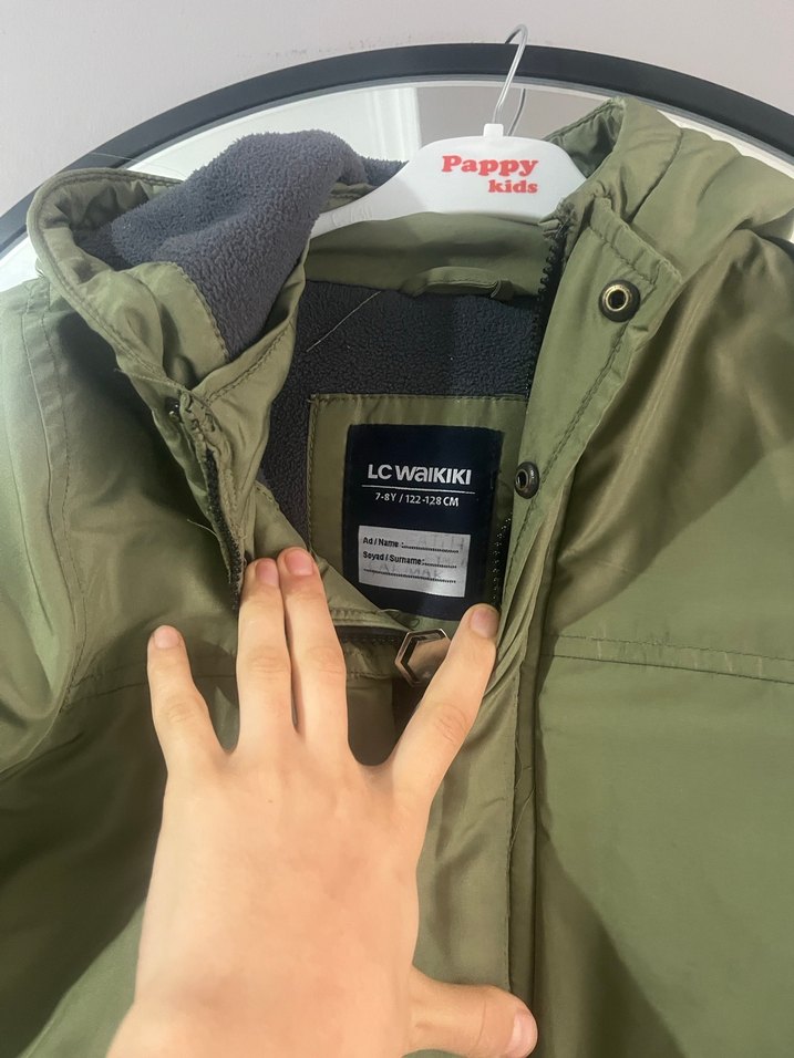 LC Waikiki Erkek Çocuk Haki Kapüşonlu Mont - Görsel 4