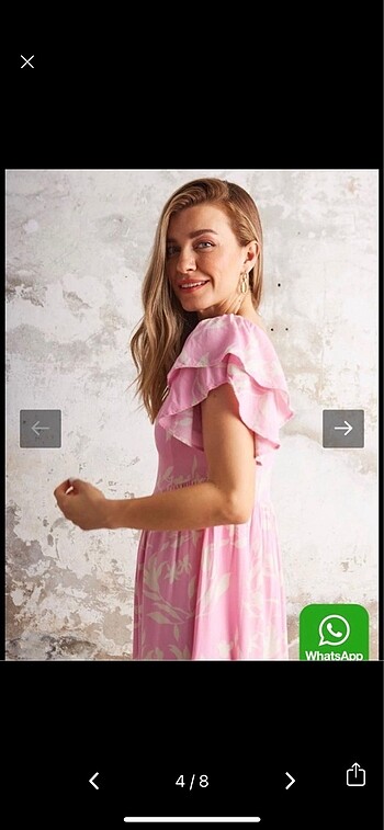 l Beden pembe Renk Pembe elbise