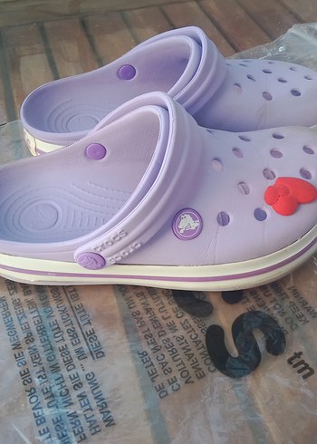 Crocs Kız Çocuk Mor Pastel Terlik Velcro Bantlı orjinal cros