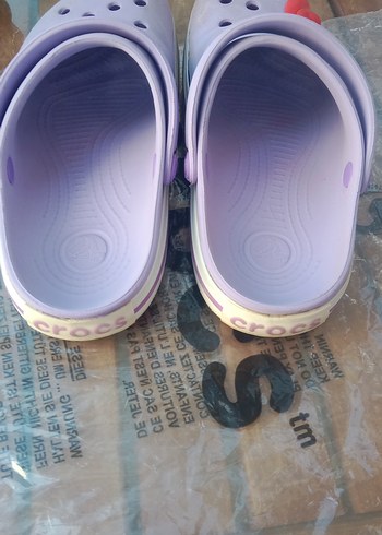36 Beden Kız Çocuk Mor Pastel Terlik Velcro Bantlı orjinal cros