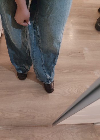 Bol Kesim Midi Boy Kadın Kot Pantolon - Görsel 3