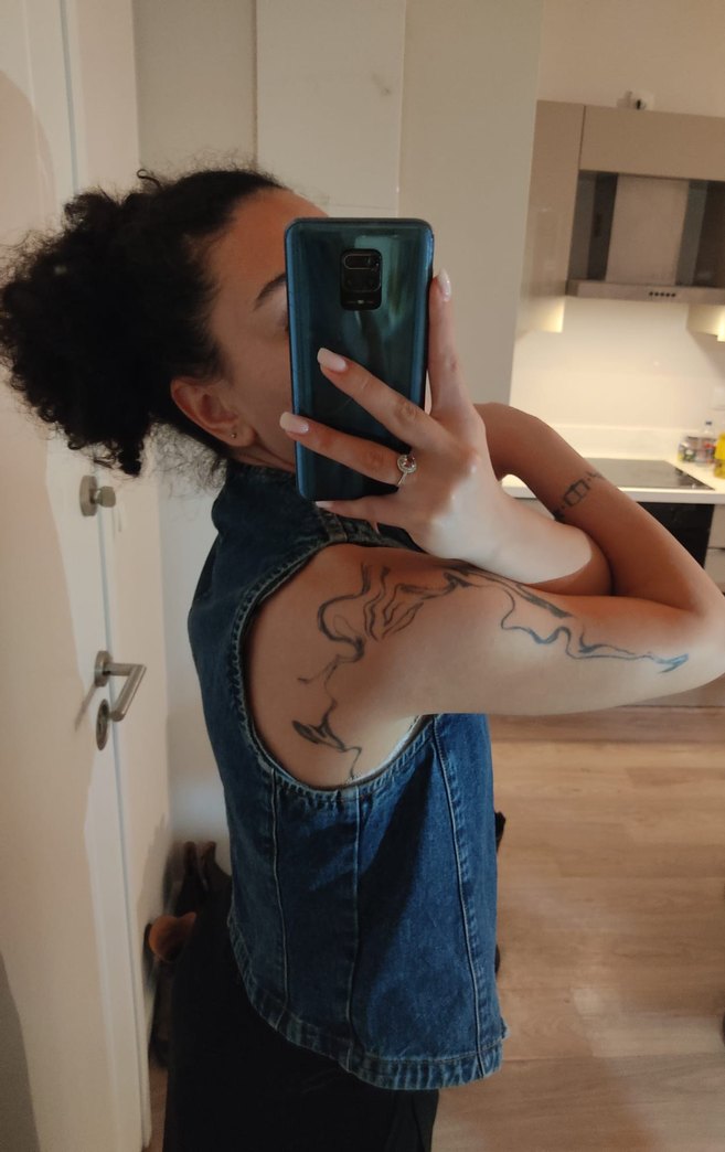 Kadın Mavi Kolsuz Denim Yelek - Görsel 2