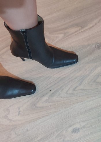 Klasik Kahverengi Deri Stiletto Kadın Bot - Görsel 2