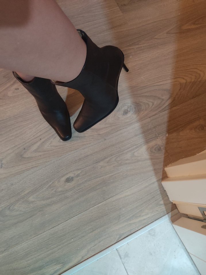 Klasik Kahverengi Deri Stiletto Kadın Bot - Görsel 4