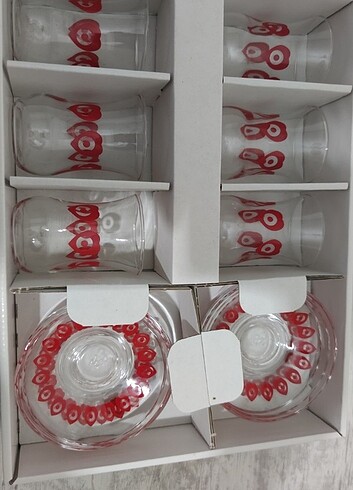 Paşabahçe Paşabahçe 6'lı çay bardağı ve tabağı