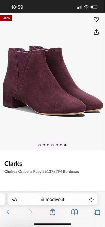 Clarks mürdüm rengi bot