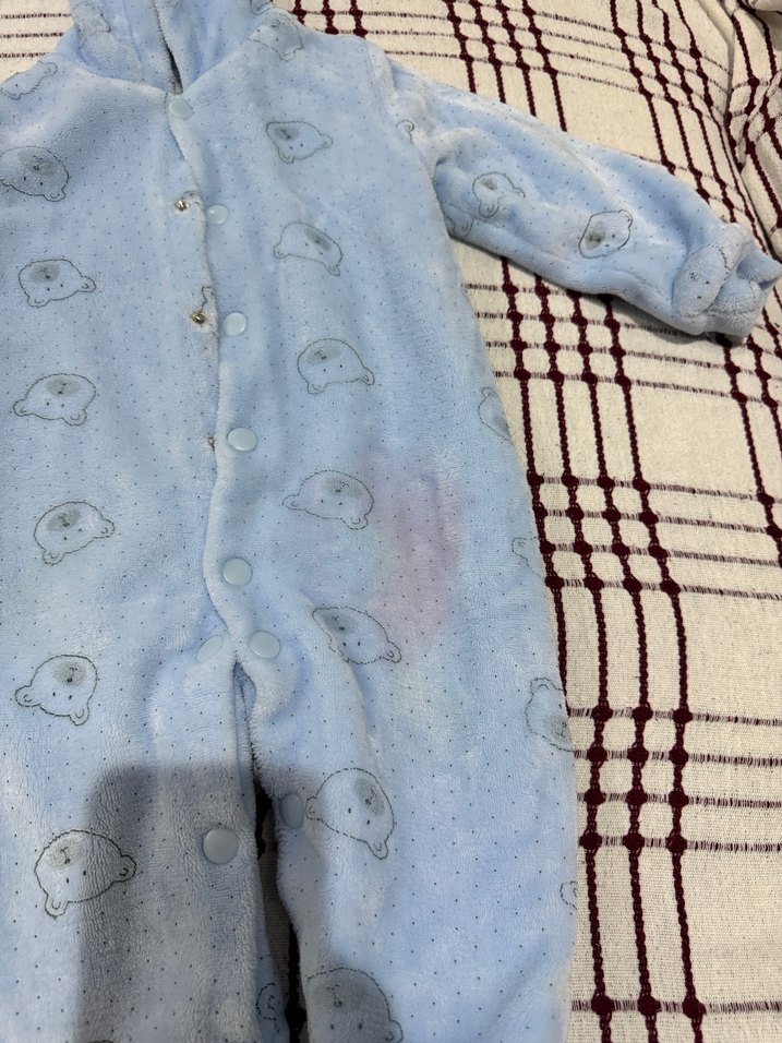 Mavi Kapüşonlu Bebek Tulumu - Görsel 2