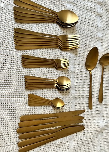 Beden Mat Gold Çatal Kaşık Bıçak Seti