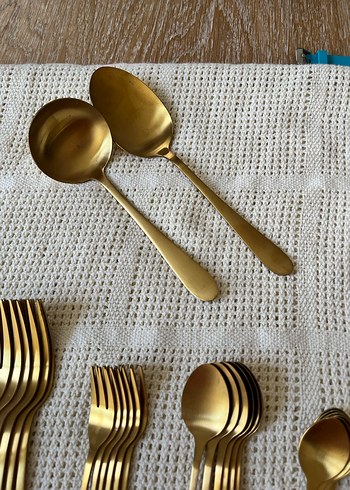 Zara Home Mat Gold Çatal Kaşık Bıçak Seti