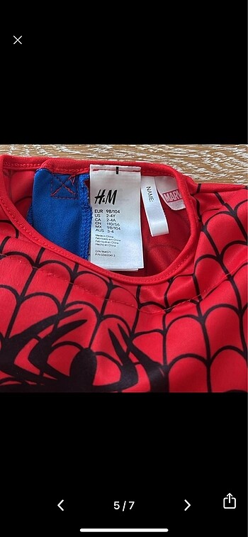 4 Yaş Beden H&M SPİDERMAN KOSTÜM