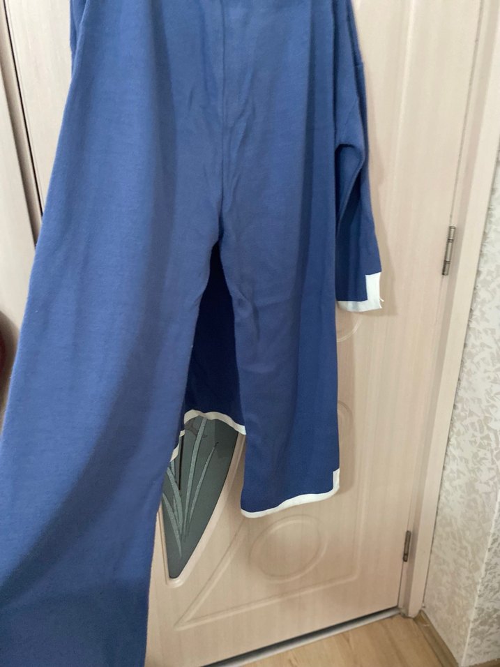 Uzun Kollu Mavi Örme Kadın triko takım - Görsel 3