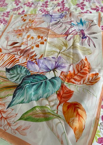 Çiçek Desenli Çok Renkli Bohem Kadın Şal - Görsel 15