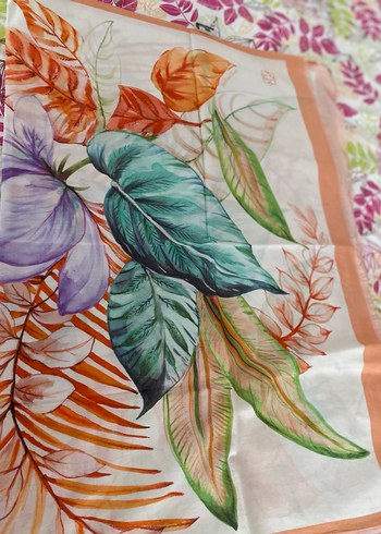 Çiçek Desenli Çok Renkli Bohem Kadın Şal - Görsel 12