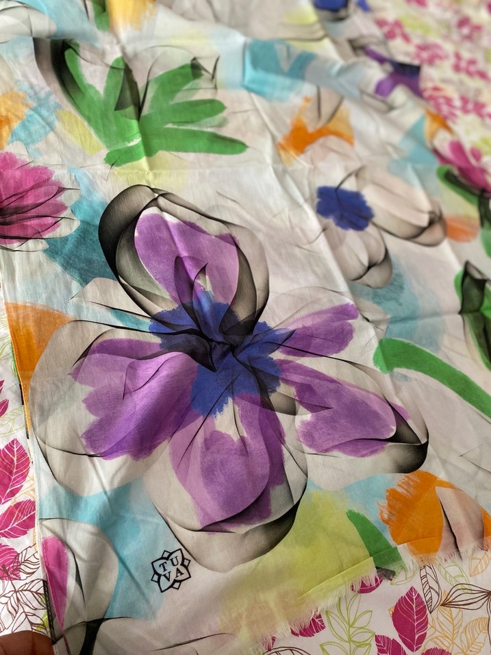 Çiçek Desenli Çok Renkli Bohem Kadın Şal - Görsel 3