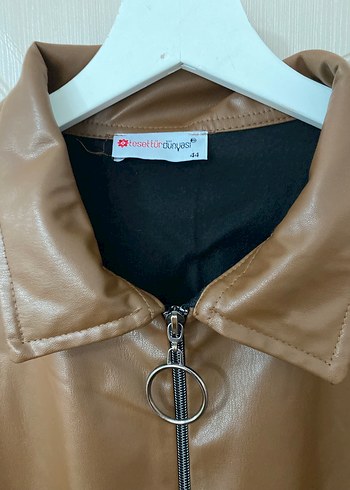 Kadın Kahverengi Uzun Deri Ceket - Görsel 3