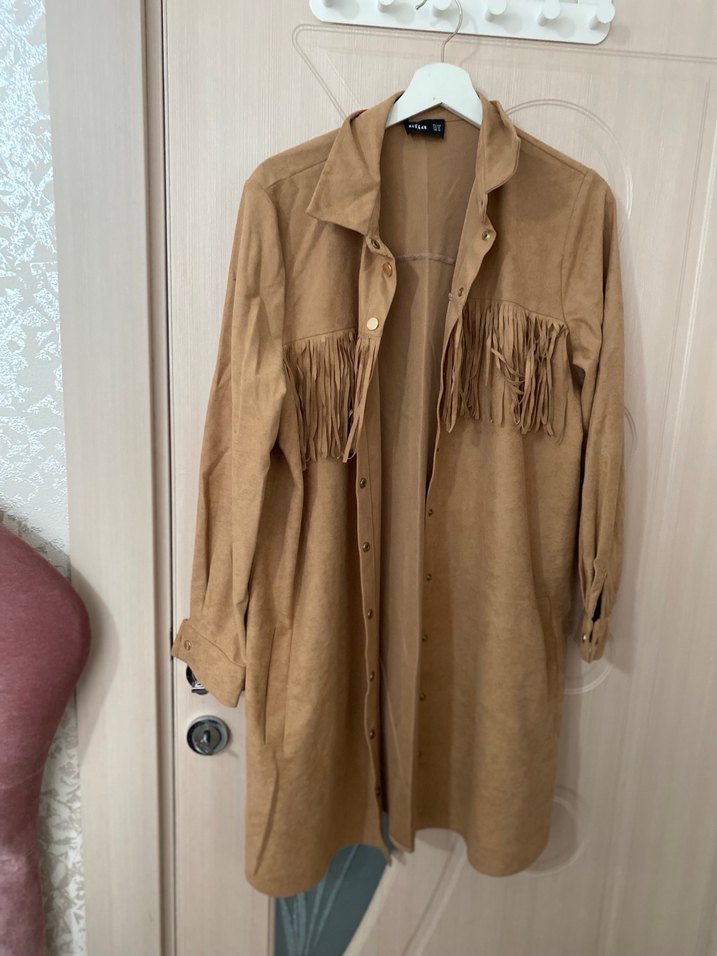 Bej Süet Püsküllü Bohem Gömlek - Görsel 3