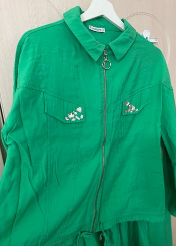 Nakışlı Yeşil Kadın Uzun Takım - Görsel 2