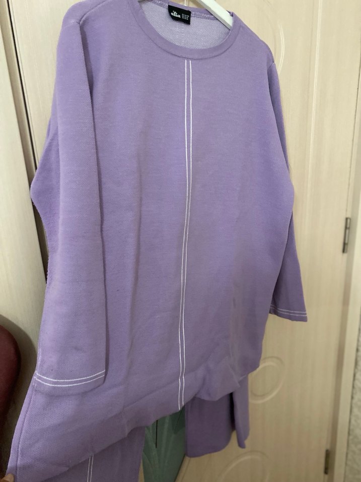 Mor Kadın Rahat Triko Takımı - Görsel 2