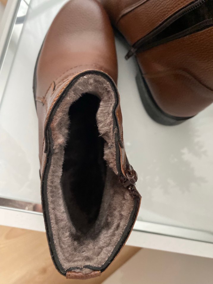 Kahverengi Deri Erkek Bot Kürklü - Görsel 3