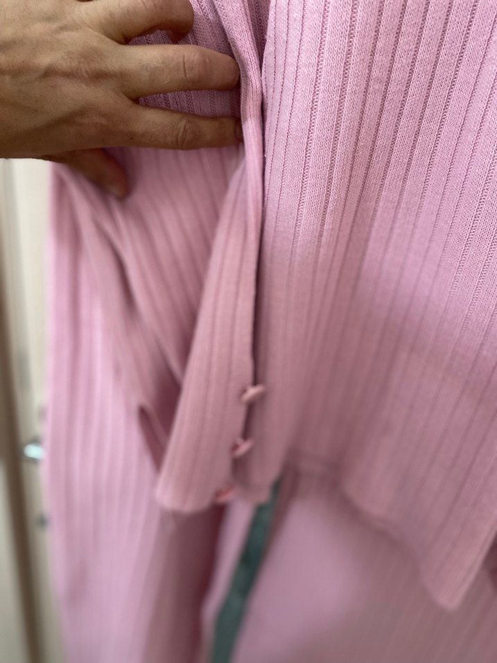 Pembe Uzun Kollu Boğazlı Kadın Triko takım - Görsel 2