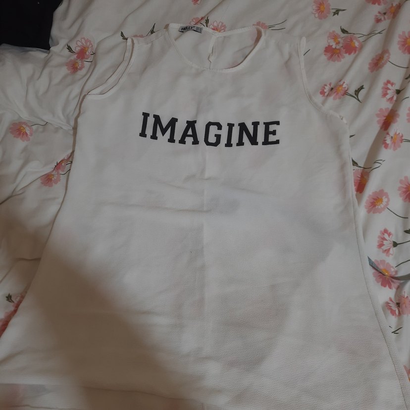 Beyaz Baskılı Hamile Tişörtü - Görsel 2