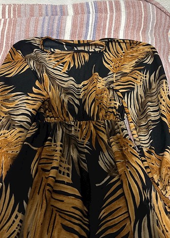 Bohem Tarzı V Yakalı Uzun yazlık elbise - Görsel 2