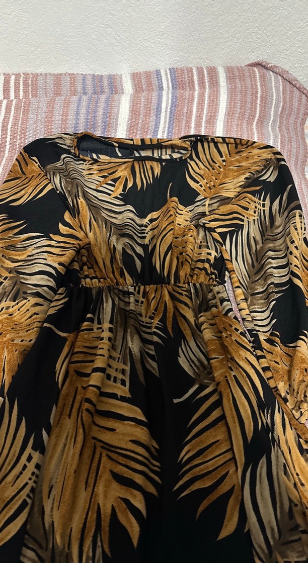 Bohem Tarzı V Yakalı Uzun yazlık elbise - Görsel 2