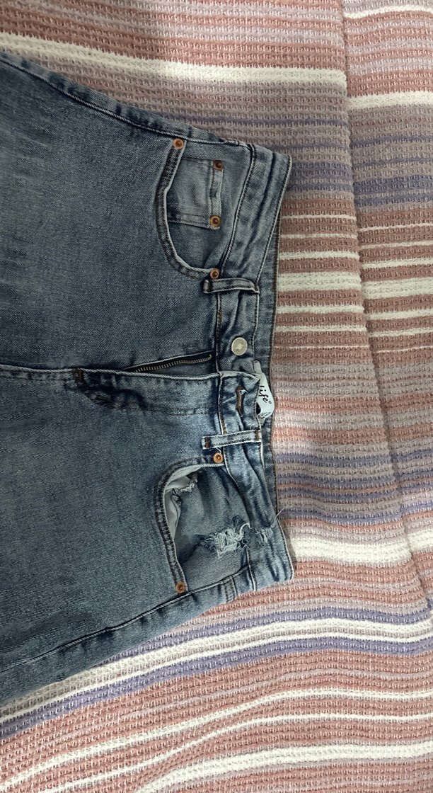 Gri Bağlama Desenli Kadın Midi Denim Pantolon - Görsel 2