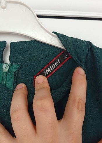 Drapeli Uzun Yeşil Kadın Elbise - Görsel 5