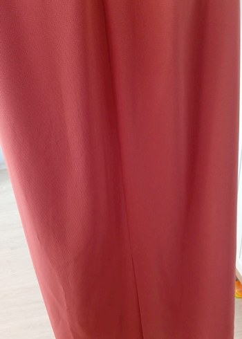 kiremit Uzun V Fırfırlı Elbise - Görsel 3