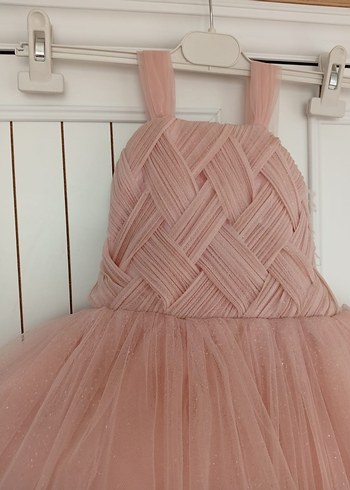 Klasik Pileli Pembe Kız Elbisesi - Görsel 2