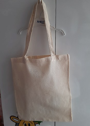 Bej Baskılı Pamuklu Kadın Çanta - Görsel 5