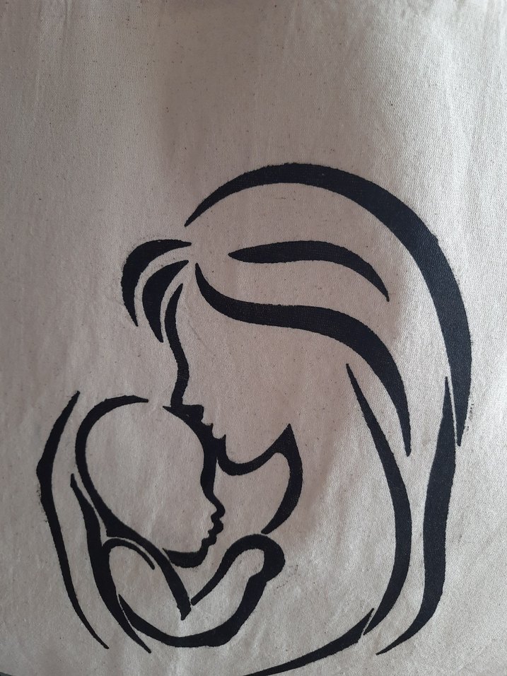 Bej Baskılı Pamuklu Kadın Çanta - Görsel 2